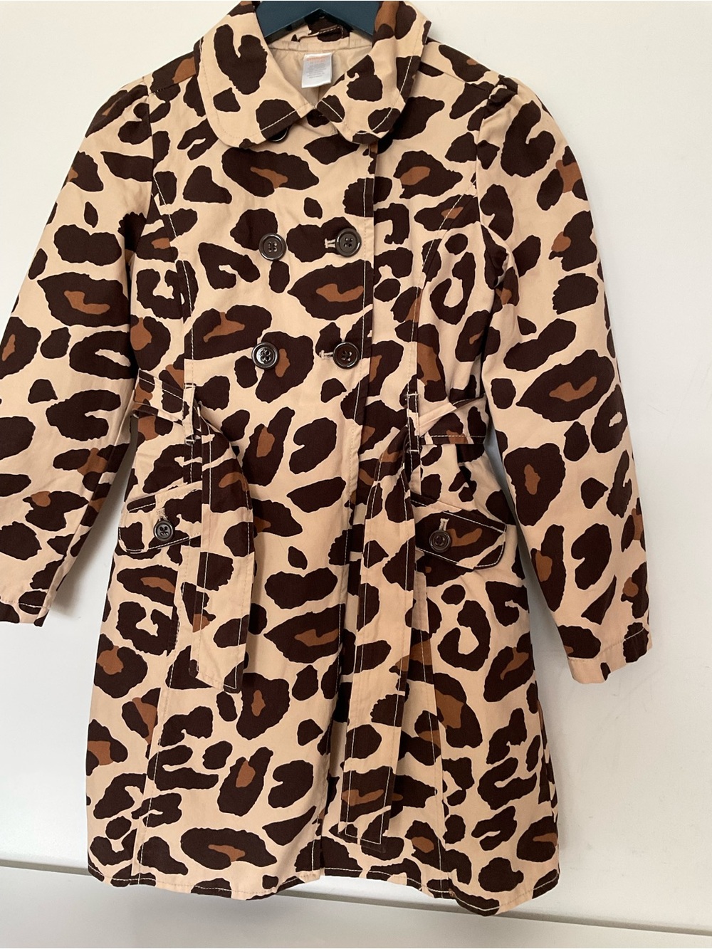 Gymboree Kids Leopard Print Trench Coat - Brown/Beige Size M(7-8)